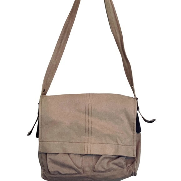 Fossil Handbags - FOSSIL LARGE TAN CANVAS LARGE CROSSBODY BAG
